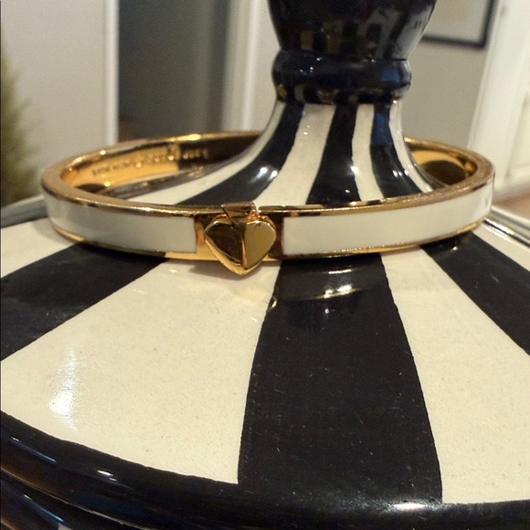 kate spade Jewelry - Kate Spade Gold and Cream Heart Bangle